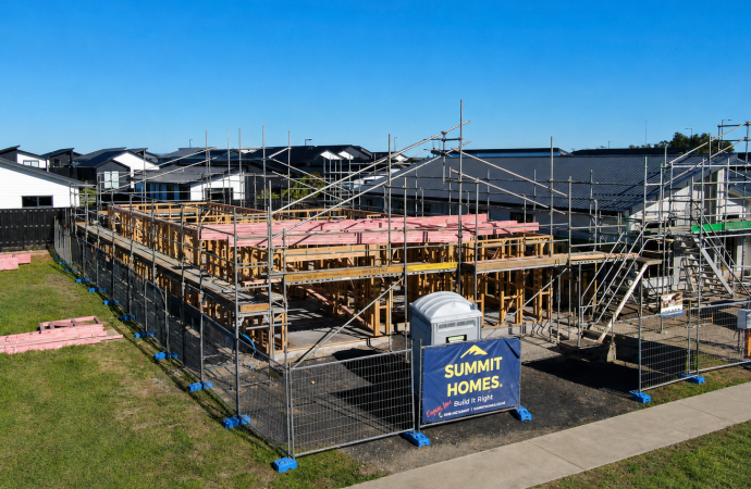 Framing going up at 10 Korari Street, Te Kauwhata, under construction